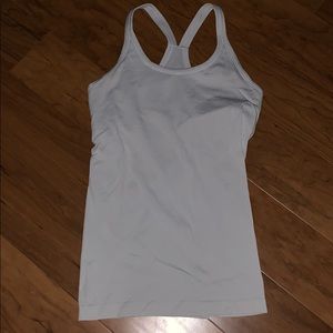 Lululemon white tank top with built in sport bra